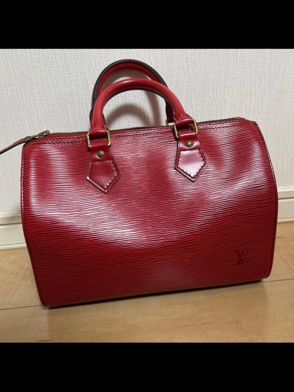 Louis Vuitton Red Epi Leather Speedy-Style Satchel